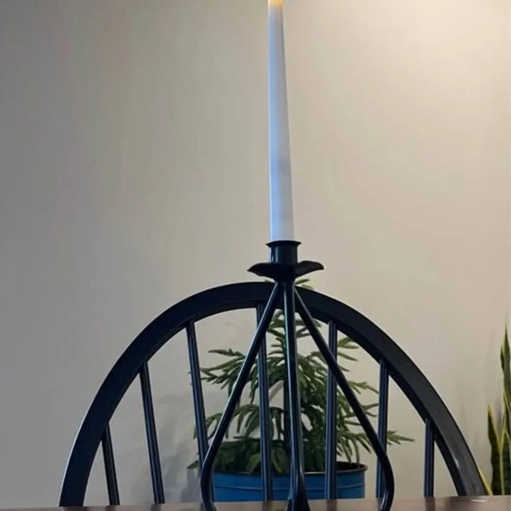 Candle holder Handmade wrought iron. Unique: heart shaped tripod Valentines